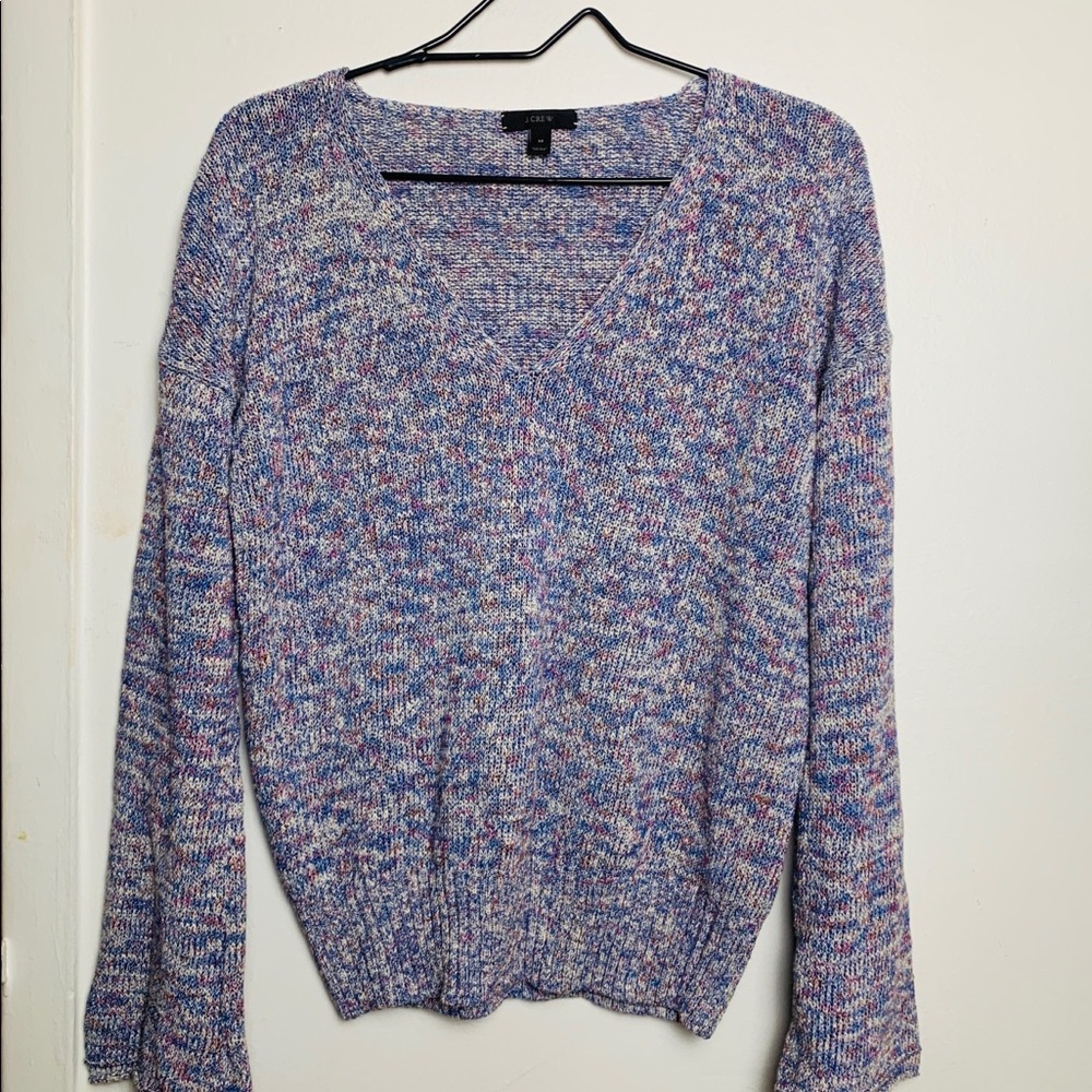 J Crew Multicoloured Pullover V-Neck Sweater - image 1